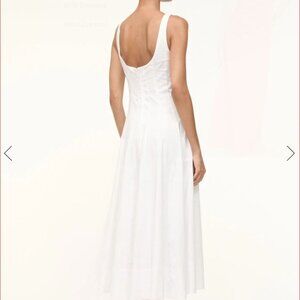 STAUD Wells Midi Dress white